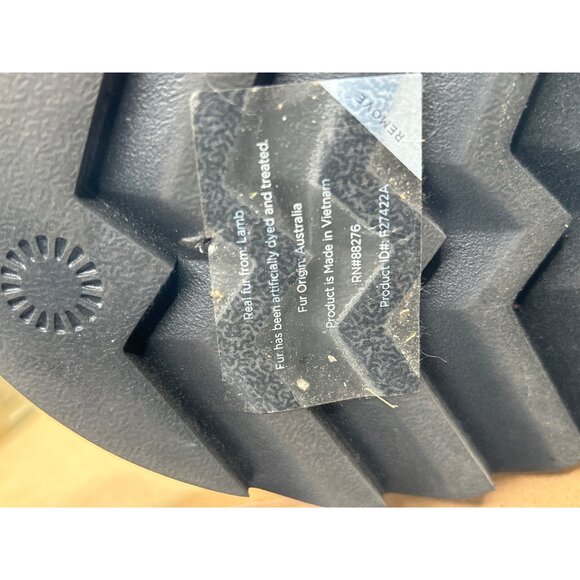 Ugg Womens Maxi Slide Logo Sandals Black & White Fur Lined Size 8 - Picture 8 of 8